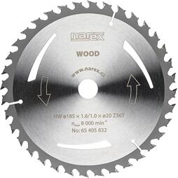NAREX pilový kotouč 185*1,6/1,0,,*20mm, 36z, multiplex, dřevo, MDF, lamino, jemný řez
