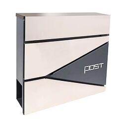 schránka poštová 371*362*105mm, NEREZ + Zn, s otvorom na noviny