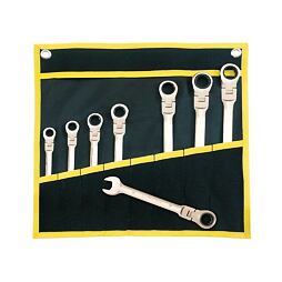 PROTECO klíče OP ráčnové s kloubem 8-dílná sada, 8-19mm, textilní obal, 42.18-343.608