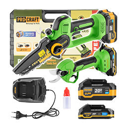 PROCRAFT PA168SET set pilka PKA35+nůžky ES25Li, 20V/1*4Ah+1*2Ah