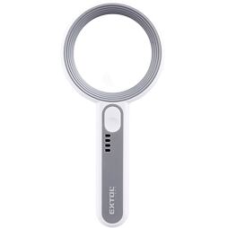 EXTOL LIGHT lupa se světlem, čočka 61mm, zvětšení 6* + 12*, 16 LED diod, USB-C nabíjení, 43163