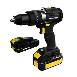 PROTECO aku vŕtačka s príklepom 20V/2*2Ah 60Nm, 0-500/2000 ot./min 51.10 AV-20-03