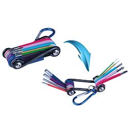 DEDRA cyklistická multitool sada 9-dílná, karabina, 06F243