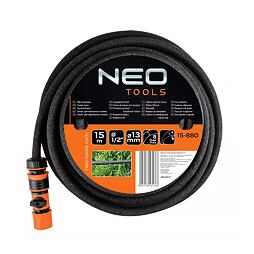 NEO hadice prokapávací 15m, 1/2", rychlospojka s uzávěrem, 15-880