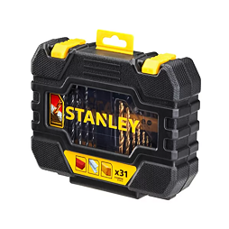 STANLEY STA88550 sada vrtáků do kovu TITANIUM, 31-dílná, kufr