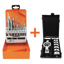 PROJAHN set strojový závitníky M3-M12 HSS-G s vrtáky + závitové očká M3-M12 HSS-G, 99980