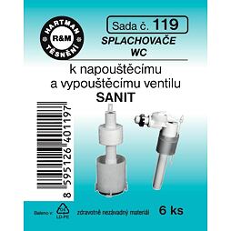 HARTMAN těsnění k napouštěcímu a vypouštěcímu ventilu WC sanit., sada č. 119