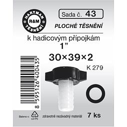 HARTMAN těsnění pryžové ploché k hadicovým přípojkám 1", sada č. 43