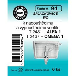 HARTMAN těsnění splachovače WC k napouštěcímu a vypouštěcímu ventilu, sada č. 94