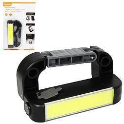 svítilna LED ruční s karabinou, 600lm, Power bank, 4 módy (jas, nízký jas, blikání, SOS) 82738