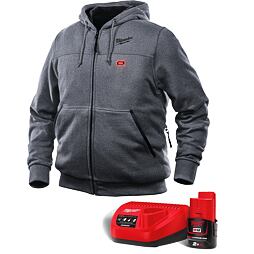 MILWAUKEE M12 HHGREY3-201 (XL) vyhřívaná mikina 12V/2Ah