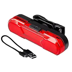 NEO světlo zadní na kolo, 3V/210mAh, 30lm, 4 módy svícení, nabíjení micro USB, 91-002