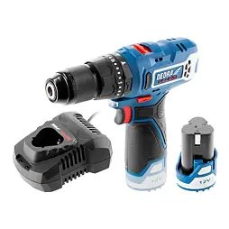 DEDRA aku příklepová vrtačka 12V/2Ah, 32Nm, 0-400/1300 ot./min., nabíječka DED7302, DED7310T06