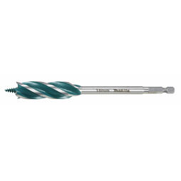 MAKITA E-26668 vrták do dřeva 18*165mm, čtyřbřitý, stopka šestihran 1/4"  i pro rázové utahováky