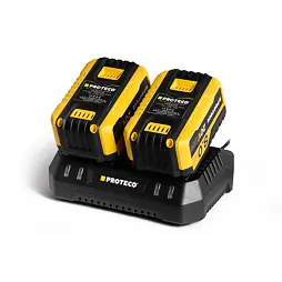 PROTECO aku sada nabíječka DUAL 20V 4A + 2* akumulátor 20V/8Ah, 51.99-DUAL-8000