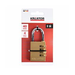 KREATOR zámek visací 40mm, 4-místný číselný kód, KRTH41209