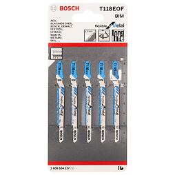 BOSCH 2608634237 pílky do priamočiarej píly T118EOF 83mm, kov, oblúk 5ks