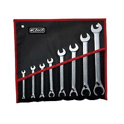 4CZech sada ráčnových očkoplochých klíčů 8-24mm, 8 dílů, ISO1711-1, pouzdro 4CZ-277R-508