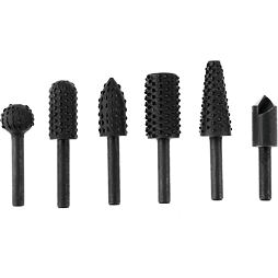 EXTOL Premium rašple rotační do dřeva, sada 6ks, dřík 6mm 8803701