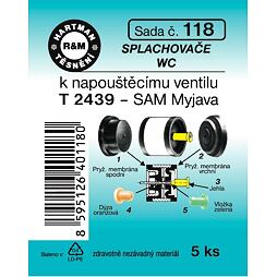 HARTMAN těsnění splachovače WC k napouštěcímu ventilu T 2439, sada č. 118