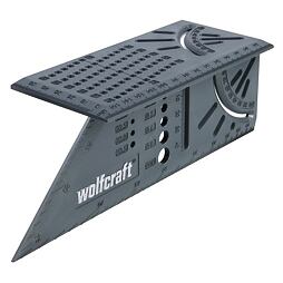 WOLFCRAFT úhelník 3D příložný s otvory a úhloměrem pro tesaře a truhláře 5208000