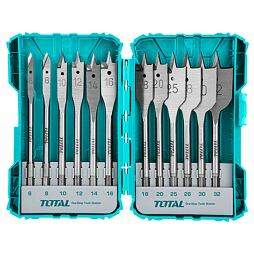TOTAL vrtáky ploché do dreva, 12-dielna súprava, 152mm, 6-32mm, TACSDL1201