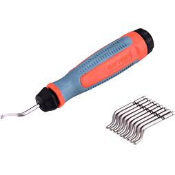 EXTOL Premium odhrotovač univerzální, dřík 3,2mm, 10ks čepelí, HSS M35 (5% Co), 8803680