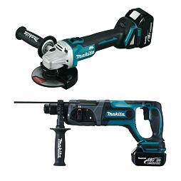 MAKITA DLX2153TJ1 aku sada DGA504 + DHR241, 18V/2*5Ah, 2* systainer MAKPAC