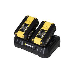PROTECO aku súprava nabíjačka DUAL 4.0Ah + 2* akumulátor 20V/2Ah, 51.99-DUAL-2000