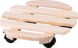 podstavec pod květináč pojízdný kulatý, 30cm, dřevěný, nosnost 50kg, 4952443