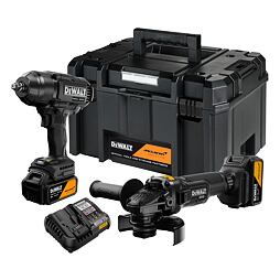DeWalt DCK2225MP2T aku sada DCG45M+DCF99M, 18V XR, 2*5Ah, kufr Tstak
