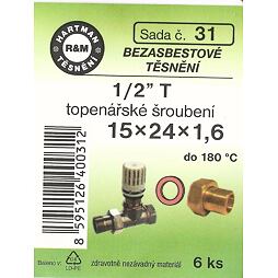 bezazbestové tesnenie 1/2" T kurenárske šrúbenie, sada č.31
