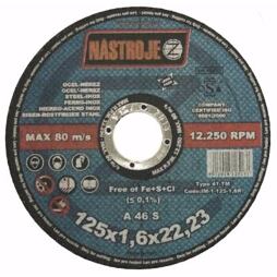 NÁSTROJE CZ kotúč rezný 125*1,6mm oceľ a nerez IM-1-125-1,6R