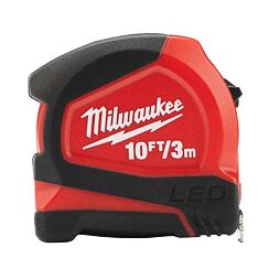 MILWAUKEE 48226602 svinovací metr 3m, LED osvětlení 20 lux, nylonový povrch