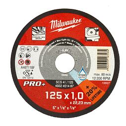 MILWAUKEE 4932451487 rezný kotúč 125*1*22,2 mm, oceľ, nerez