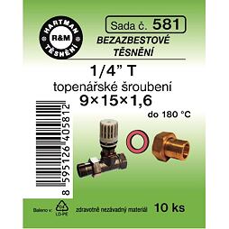 HARTMAN tesnenie bezazbestové 1/4" T 9*15 mm, sada č. 581