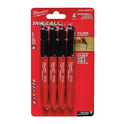 MILWAUKEE 4932480551 značkovače INKZALL s jemným hrotom 1mm, čierna, súprava 4 ks