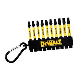 DeWalt DT7275 sada bitů 10-dílná, TRX, (T20, T25, T30), délka 57mm, klíčenka s karabinou