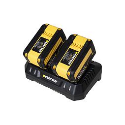 PROTECO aku súprava nabíjačka DUAL 4.0Ah + 2* akumulátor 20V/4Ah, 51.99-DUAL-4000