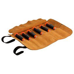 BAHCO 434-S6-LR sada dlát 6-dílná, 6-10-12-18-25-32mm, ERGO rukojeť, kožené rolovací pouzdro