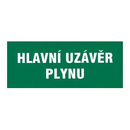 výstražná tabuľka - HLAVNÍ UZÁVĚR PLYNU