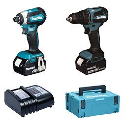 MAKITA DLX2535SJ aku sada DDF490+DTD153 Li-ion LXT 18V/2*3,0Ah systainer Makpac