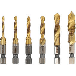 TOYA sada vrtáků se závitníkem M3-M10 HSS, 6ks, stopka 1/4" HEX