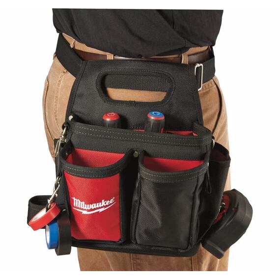 MILWAUKEE 48228112 elektrikářská brašna na opasek, vyrobena z balistického nylonu, dvojité prošití