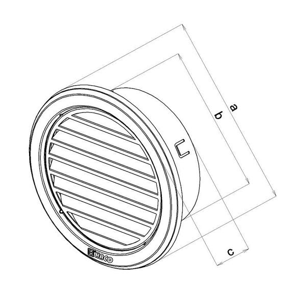 HACO mriežka vetracia 150mm so sieťovinou NEREZ 413355