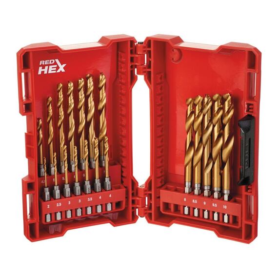MILWAUKEE 48894760 sada vrtáků do rázových utahováků 2-10mm, 19ks, TiN, šestihranná stopka PH box