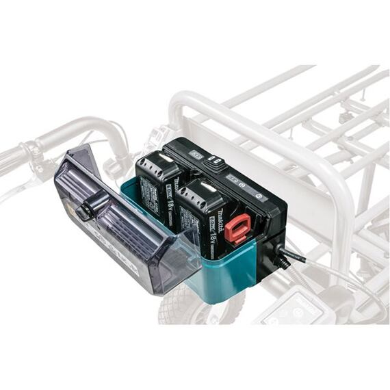 MAKITA DCU180Z aku přepravní kolečko, 18V bez baterie, max.130kg, 0-1,5/3,5km/hod, bez korby a koše