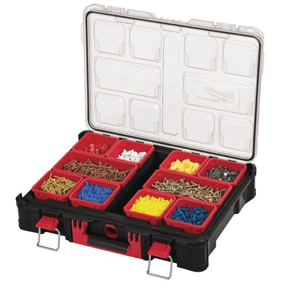MILWAUKEE 4932464082 organizér PACKOUT veľký nárazuvzdorný polymer, IP65, 10 samostatných boxov