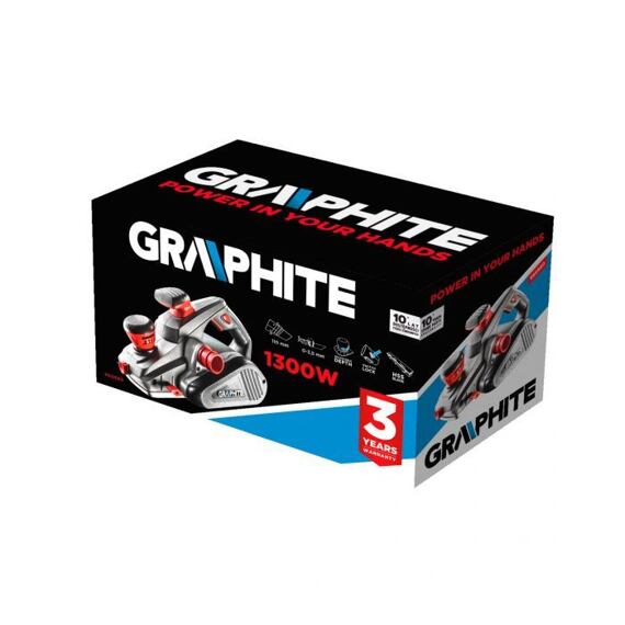 GRAPHITE hoblík 110mm, 1300W, hloubka 3,5mm 59G680