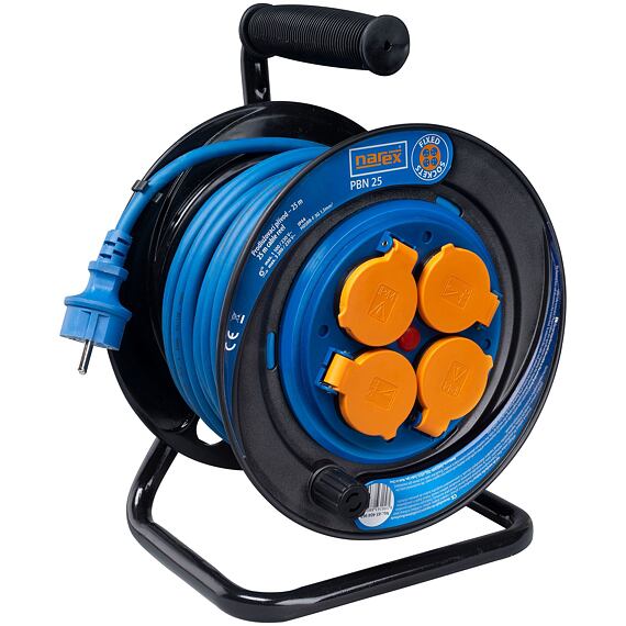 NAREX PBN 25 kábel 230V predlžovací 25m/4Z, 1,5 mm2, 3200W, IP44, guma, pevný stred